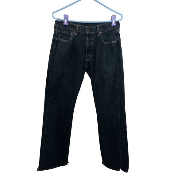 Levis 501 Original Fit Jeans W32 L30 Distressed Denim Blue Mens Classic - Picture 1 of 7